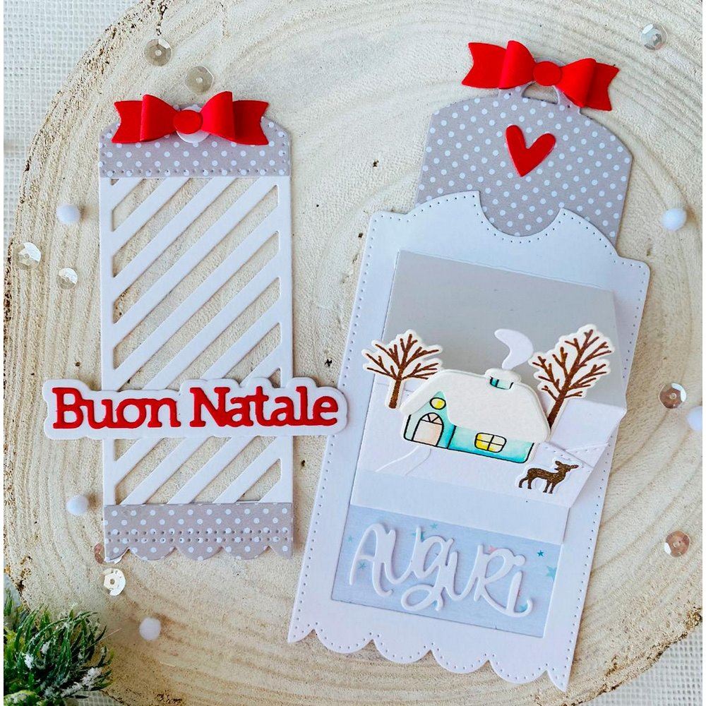 Fustelle Metalliche Per Scrapbooking – Tag Di Natale Rotonde – Set Stencil Per Biglietti E Decorazioni Fai Da Te