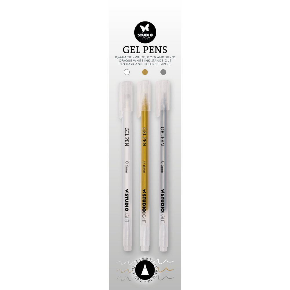Gel Pens Penne Oro Argento e Bianco 0.6 mm