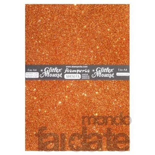 Glitter Mousse Adesiva Arancione con brillatini