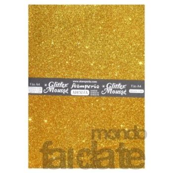 Stamperia Glitter Mousse Adesiva Formato A4 Gomma CREPLA Glitter Viola Glamour 