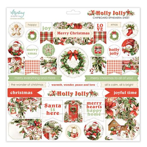 Holly Jolly Chipboard Ephemera