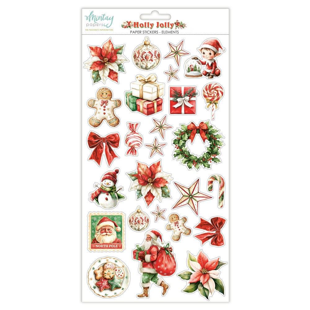Holly Jolly Paper Stickers Elements