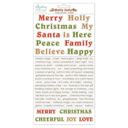 Holly Jolly Paper Stickers Words