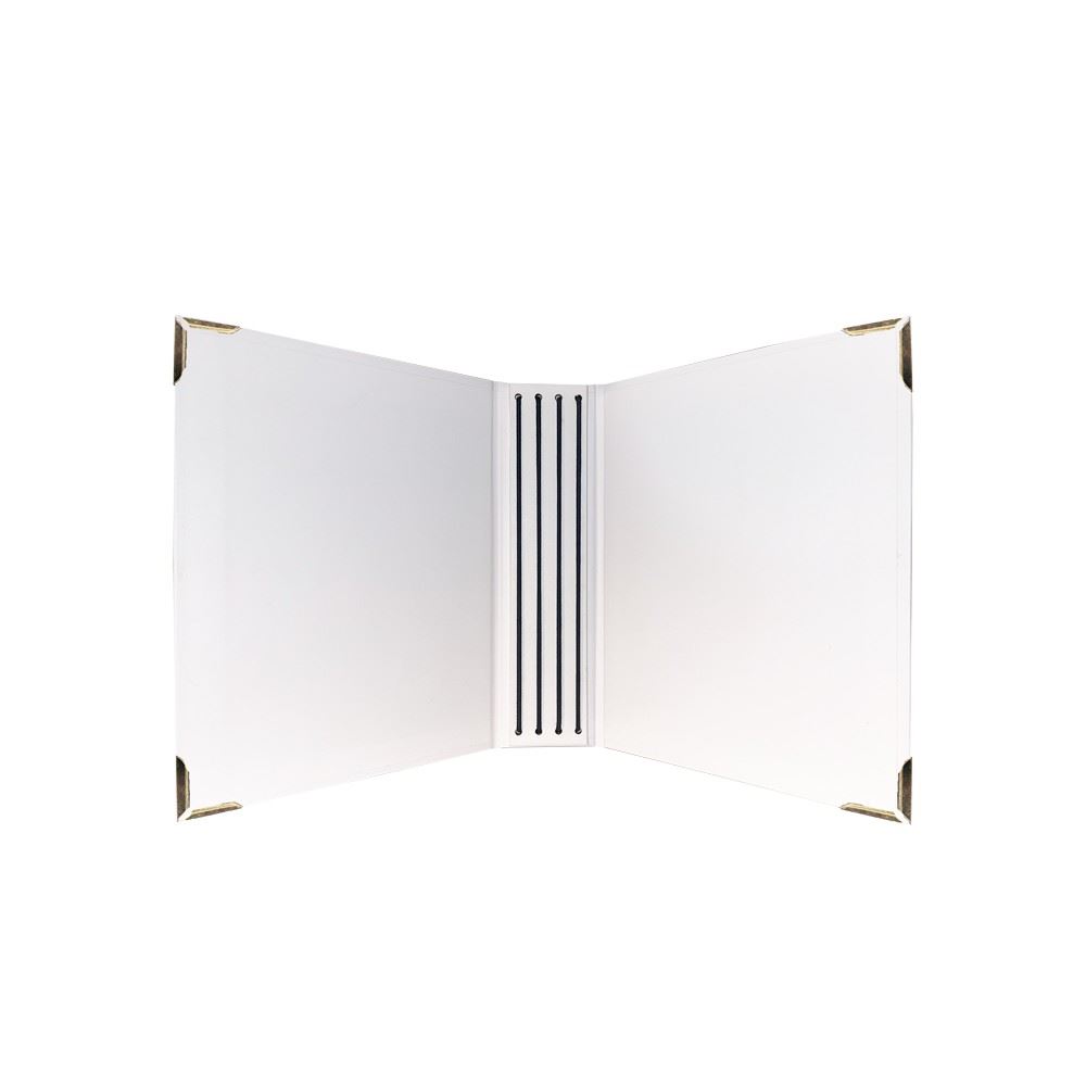Journal Organizer A6 Bianco con elastici ed angoli in metallo