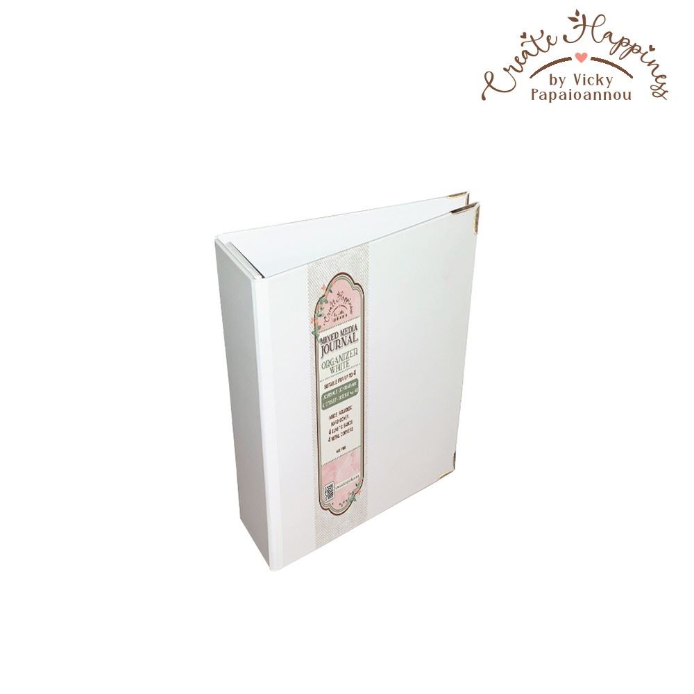 Journal Organizer A6 Bianco con elastici ed angoli in metallo