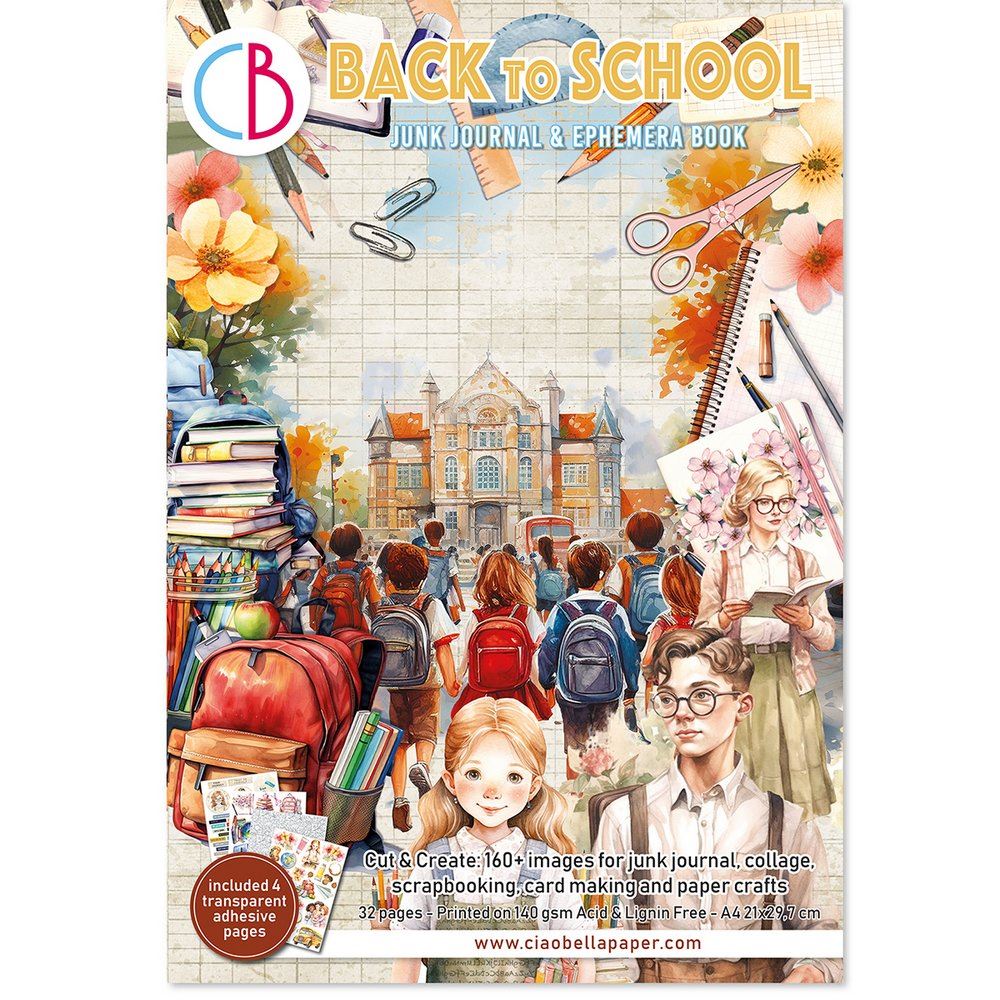 Journal Is Back Junk Journal & Ephemera Book Back to School - Mondo Fai da Te