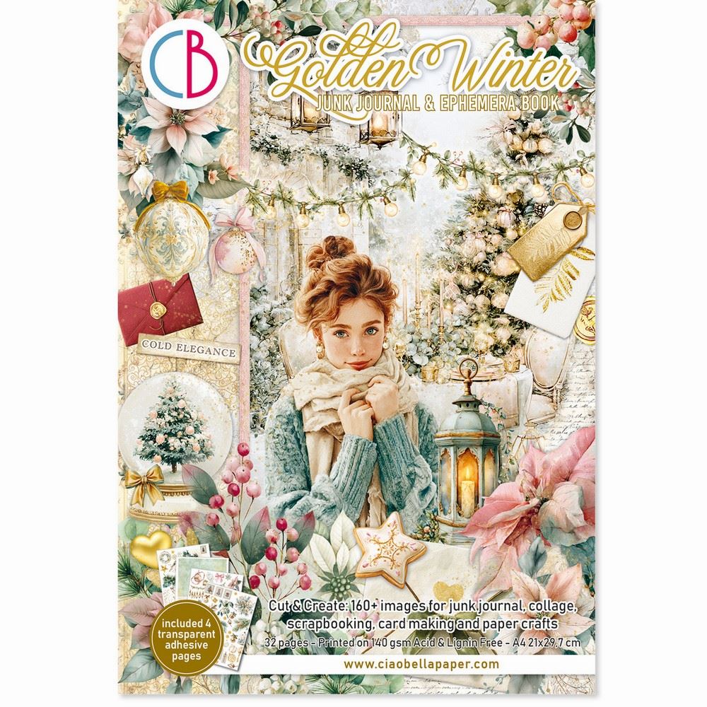 Junk Journal & Ephemera Book Golden Winter