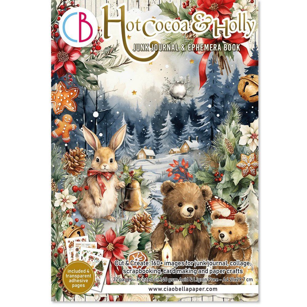 Junk Journal & Ephemera Book Hot Cocoa & Holly