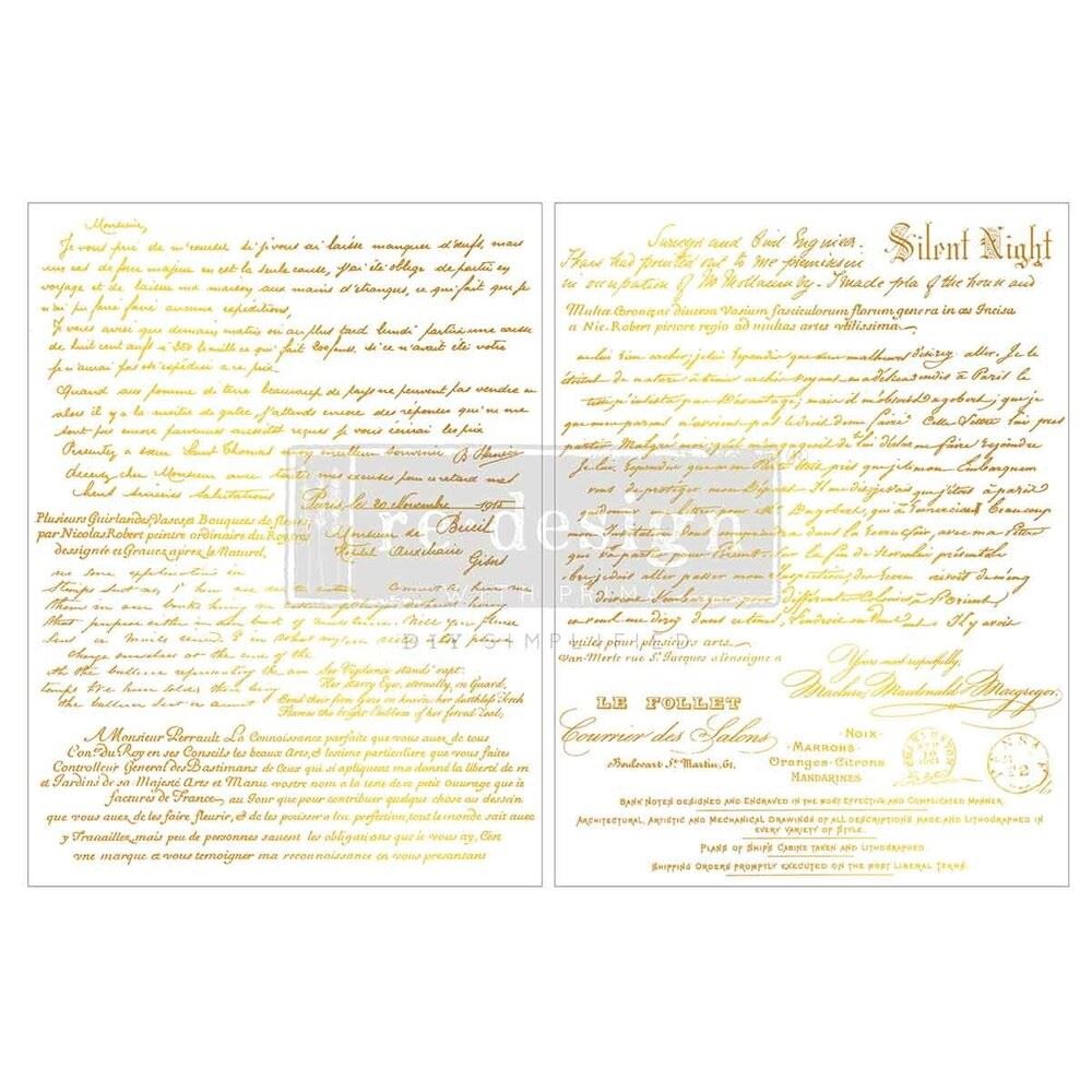 Kacha Gilded Noel Script A4 Middy Foil Plus Transfers
