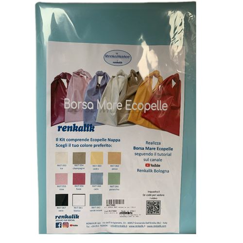 Kit Borsa Mare ecopelle Cielo