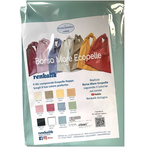 Kit Borsa Mare ecopelle Verde Acqua