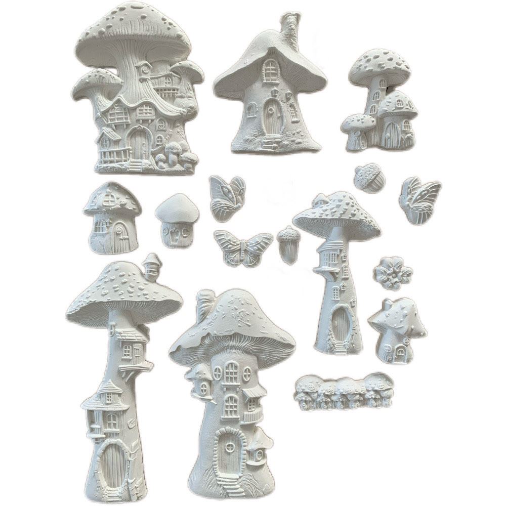 Kit Gessetti Hidden Grove Casette fungo, farfalle e ghiande