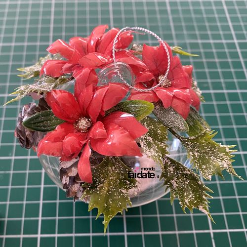 Kit Pallina in vetro con stelle di Natale rosse