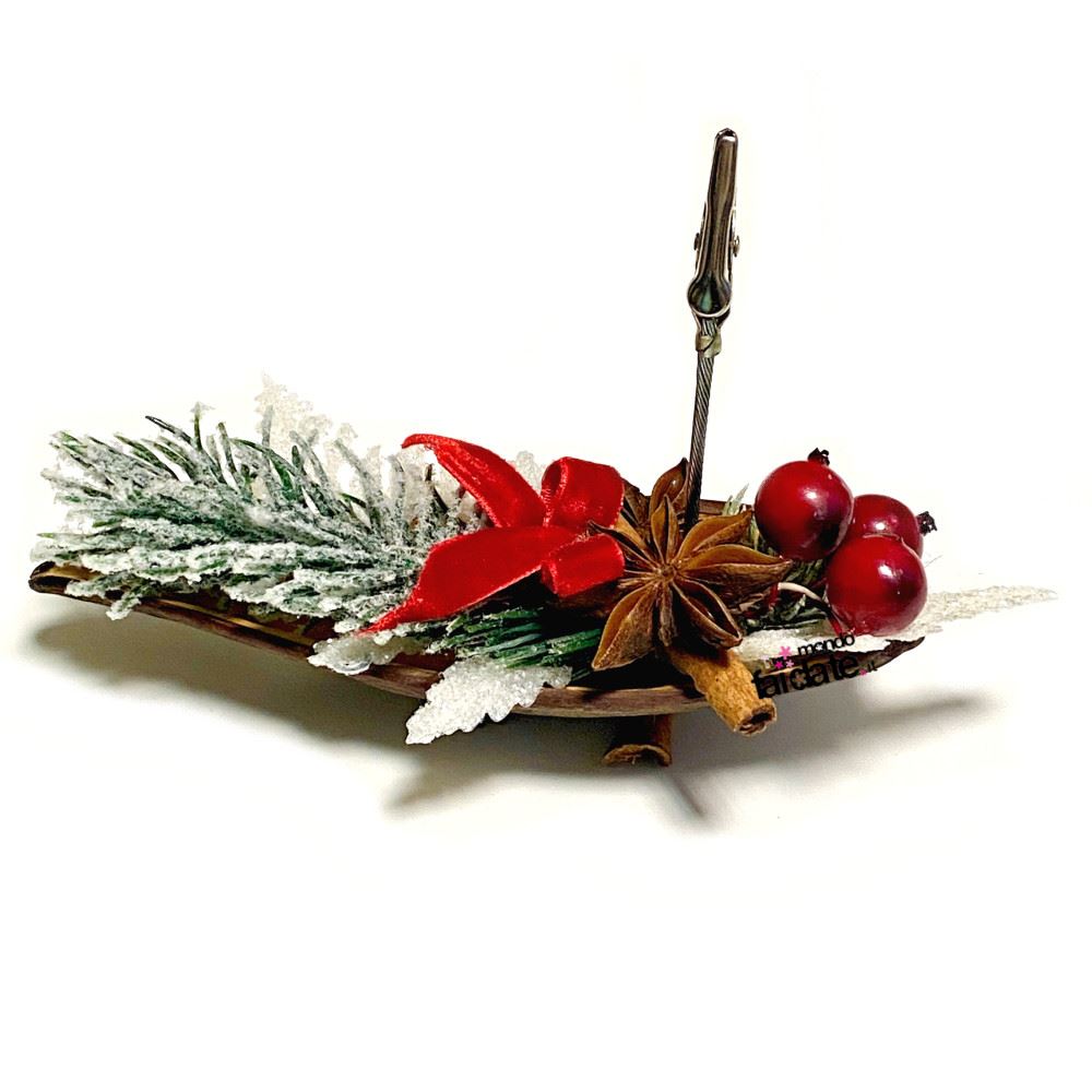 Kit Segnaposto Porta Menu Barchetta natalizia