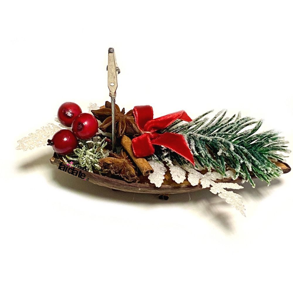 Kit Segnaposto Porta Menu Barchetta natalizia