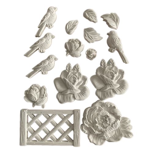 Kit gessetti staccionata fiori e uccellini