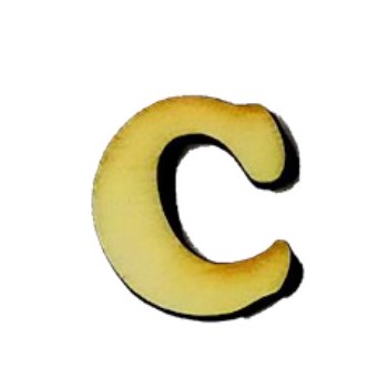 Lettera C in legno cm 2,5
