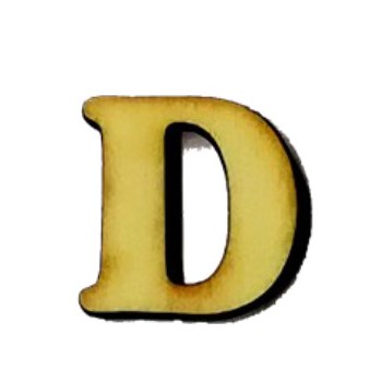 Lettera D in legno cm 2,5