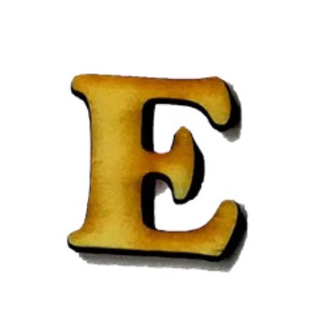 Lettera E in legno cm 2,5