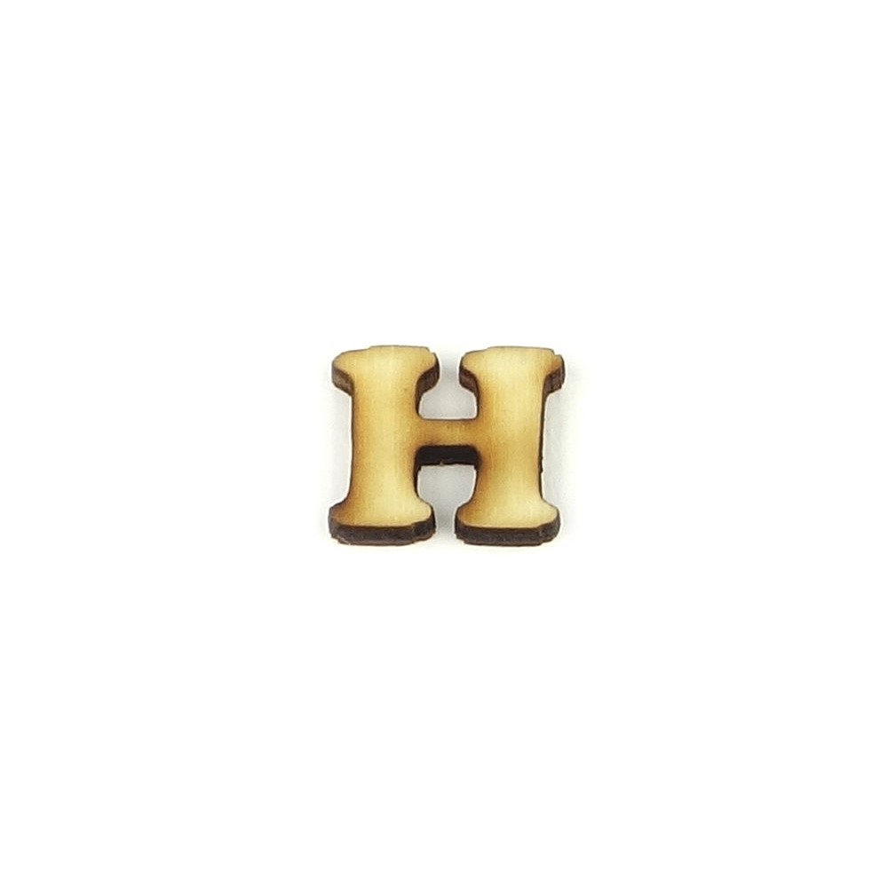 Lettera H in legno cm 1,5