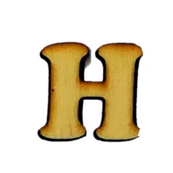 Lettera H in legno cm 2,5