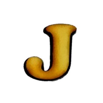 Lettera J in legno cm 2,5