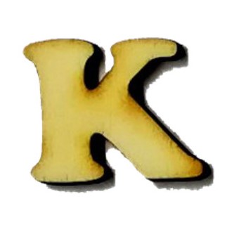 Lettera K in legno cm 2,5