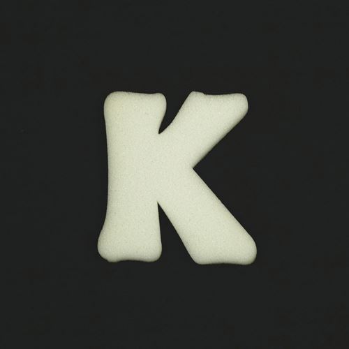 Lettera K in spugna cm 10 h