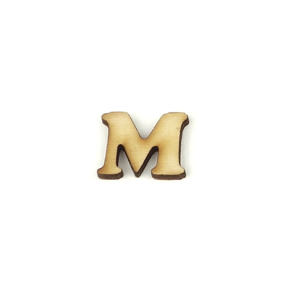 Lettera M in legno cm 1,5