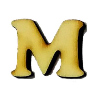 Lettera M in legno cm 2,5