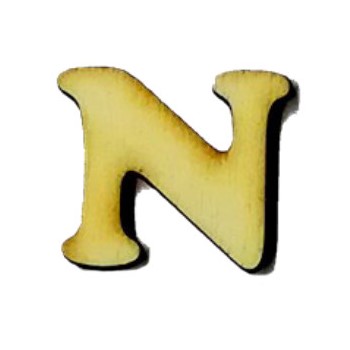 Lettera N in legno cm 2,5