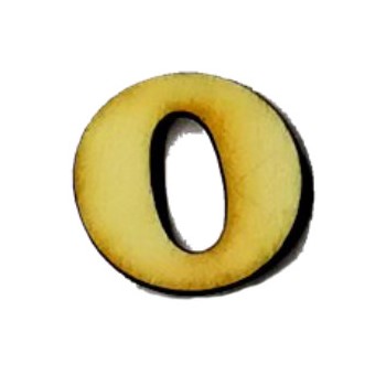 Lettera O in legno cm 2,5