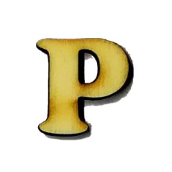 Lettera P in legno cm 2,5