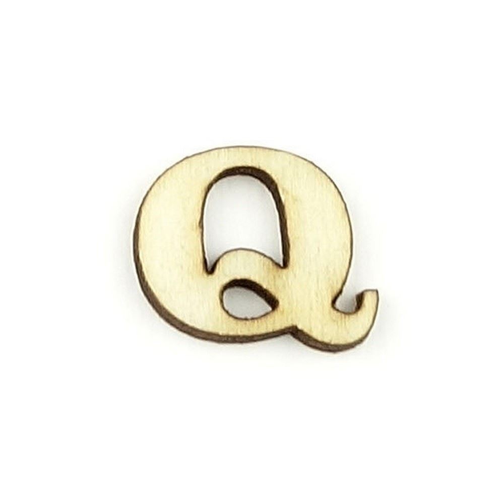 Lettera Q Clarendon in Legno 2,5 cm