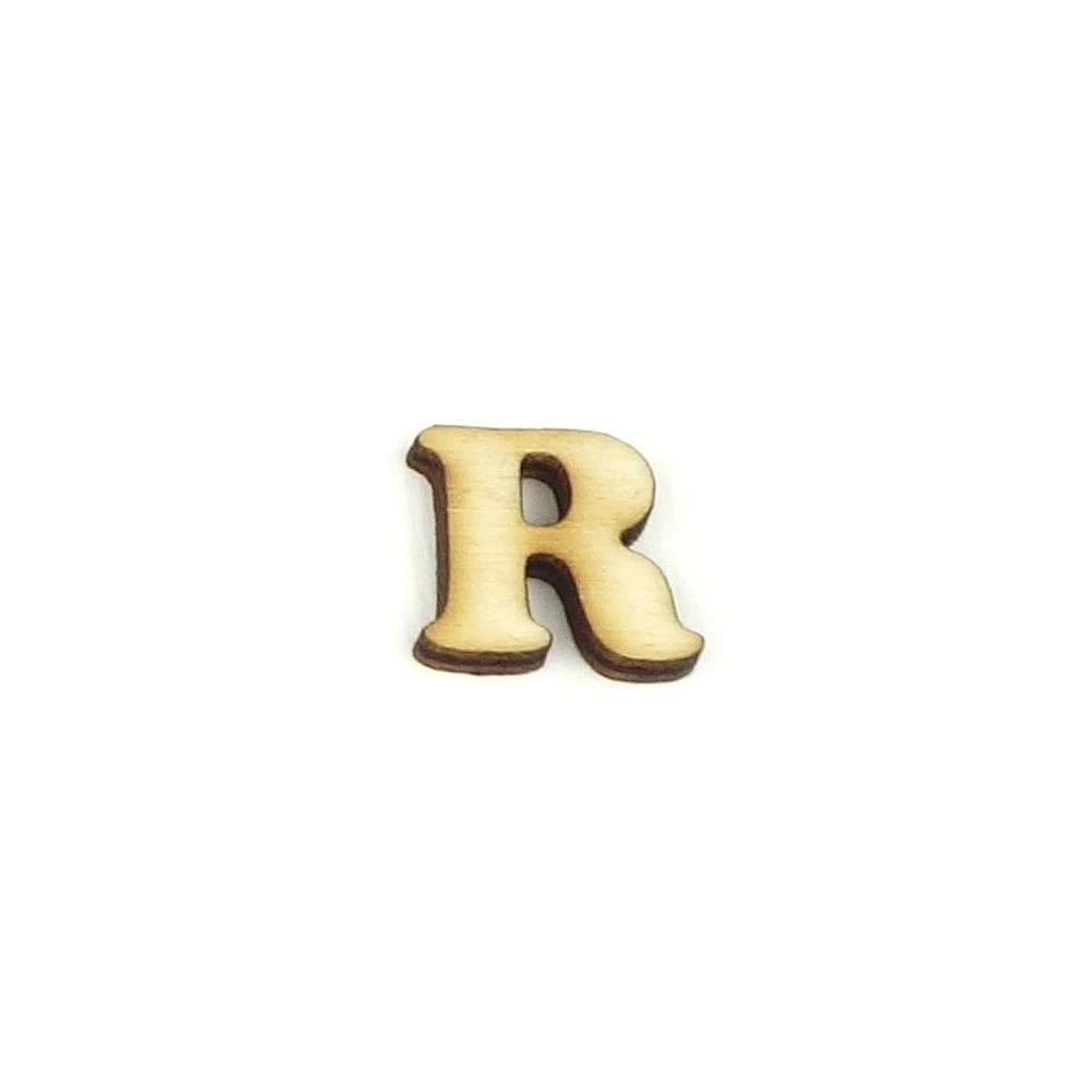 Lettera R in legno cm 1,5