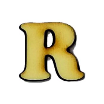 Lettera R in legno cm 2,5