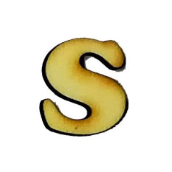Lettera S in legno cm 2,5