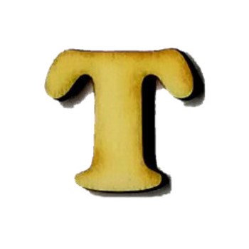 Lettera T in legno cm 2,5