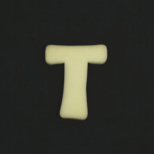 Lettera T in spugna cm 10 h