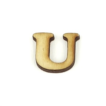 Lettera U in legno cm 1,5