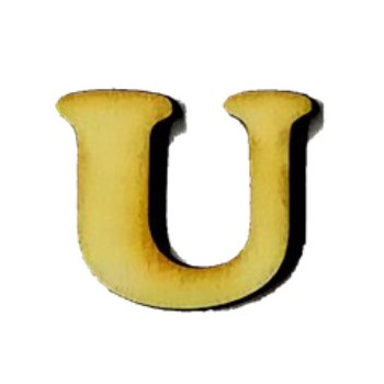Lettera U in legno cm 2,5