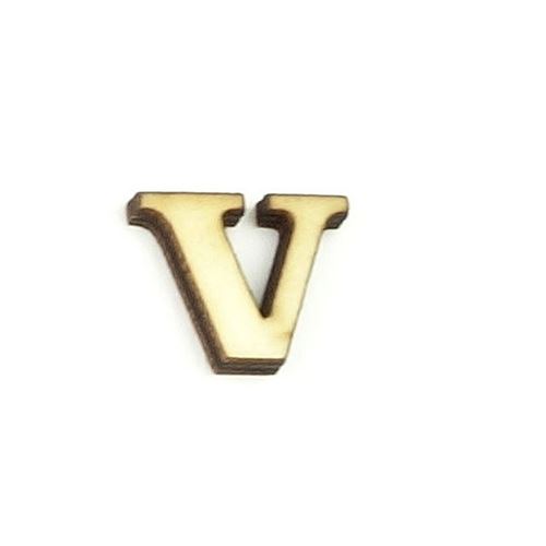 Lettera V Clarendon in Legno 2,5 cm