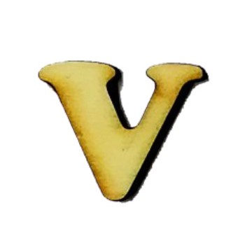 Lettera V in legno cm 2,5