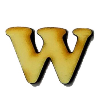 Lettera W in legno cm 2,5