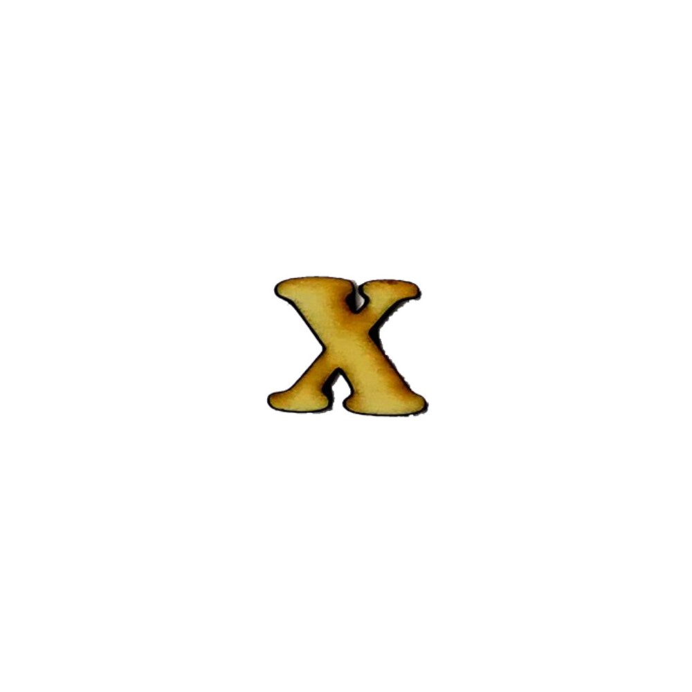 Lettera X in legno cm 2,5
