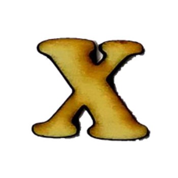Lettera X in legno cm 2,5