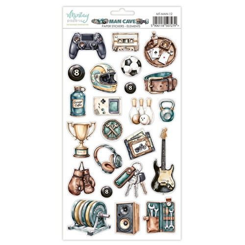Man Cave Paper Stickers Elements