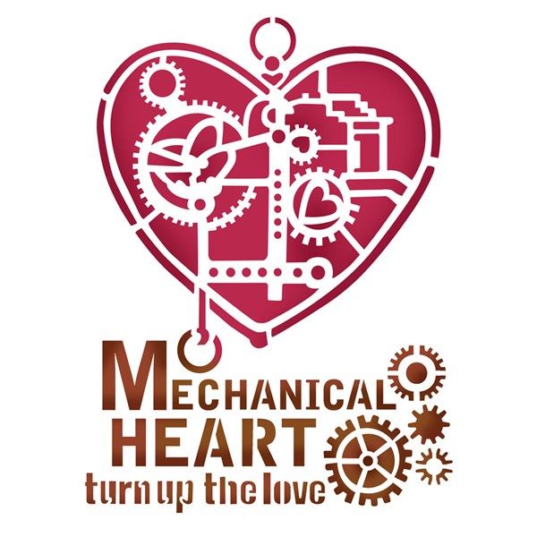 Mascherina Stencil Mechanical Heart