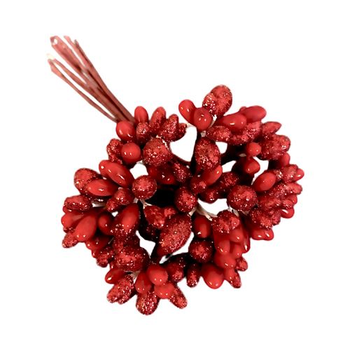 Mazzetto di Pistilli Rossi glitter