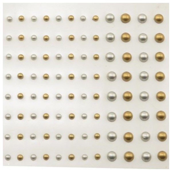 Mezze perle adesive Oro e Argento